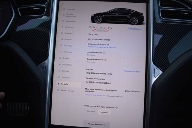 TESLA MODEL S P100 D 800 CV  LUDICROUS + / TVA RECUPERABLE / TOIT OUVRANT PANORAMIQUE 22